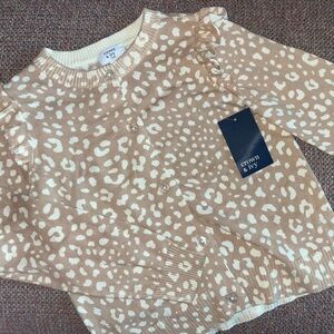 Tan Leopard Ruffle Cardigan